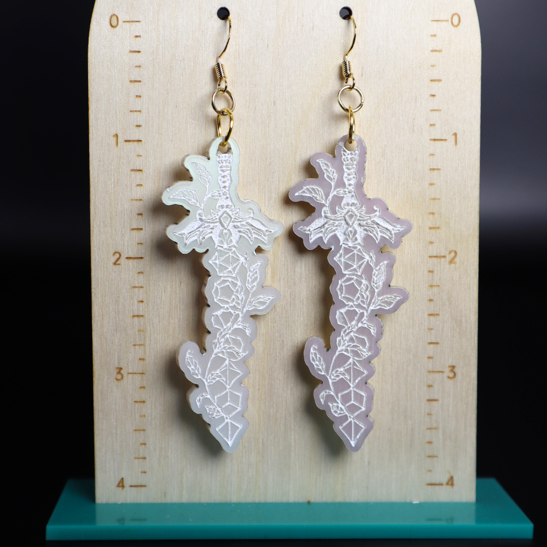 Dice Master Sword Earrings